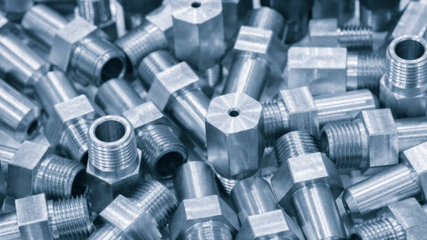 istock Many types of metal details industrial design background, engineering technology concept 1467704151