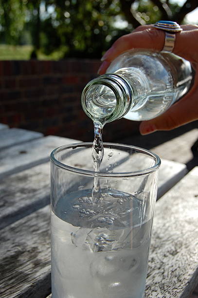 Pouring Iced Water stock photo