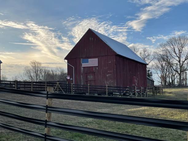 istock Barn in Maryland USA flag 1467710379