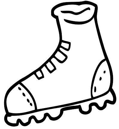 Black And White Cartoon Walking Boot Stock Illustration - Download ...