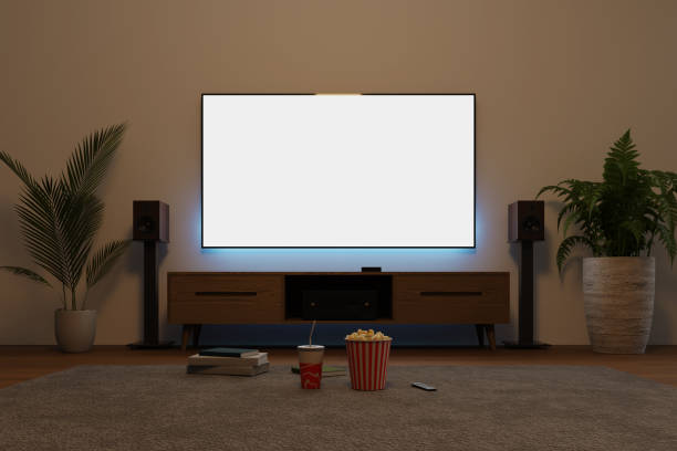 istock tv screen mockup in living room, 3d rendering 1467715638
