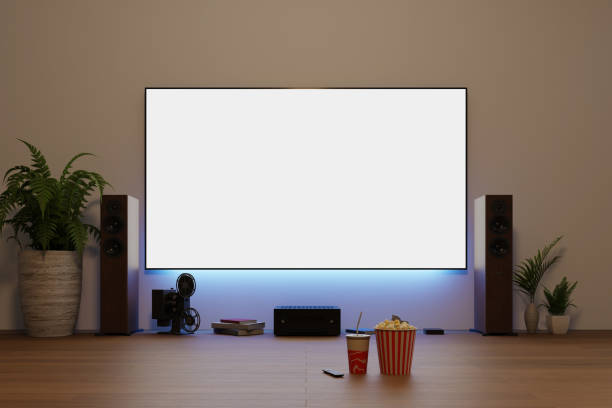 istock tv screen mockup in living room, 3d rendering 1467715643
