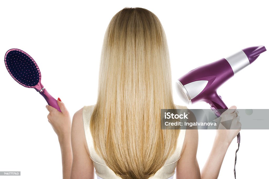 Blond hair Blond hair and hairdresser's tools Blond Hair Stock Photo