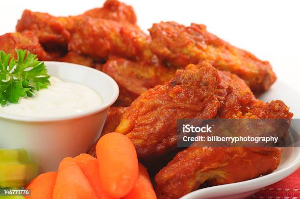 Hot Buffalo Wings Stock Photo - Download Image Now - Animal Body Part, Animal Wing, Cooked