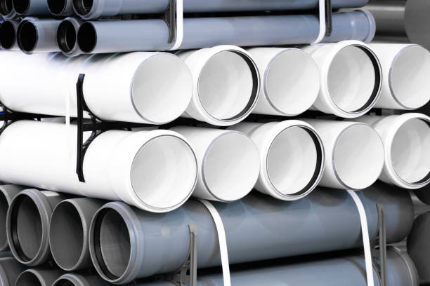 istock Plastic PVC pipes or water supply and sewerage 1467719264