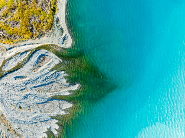 istock Surface level of glacial river watere. 1467719798