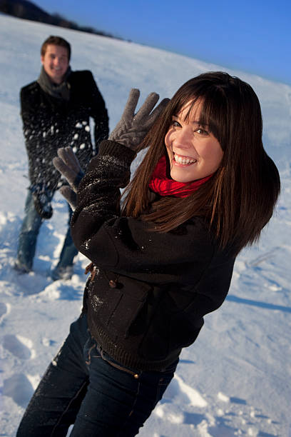 Snowball Fight stock photo