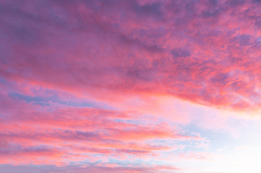 A beautiful sunset with colorful clouds