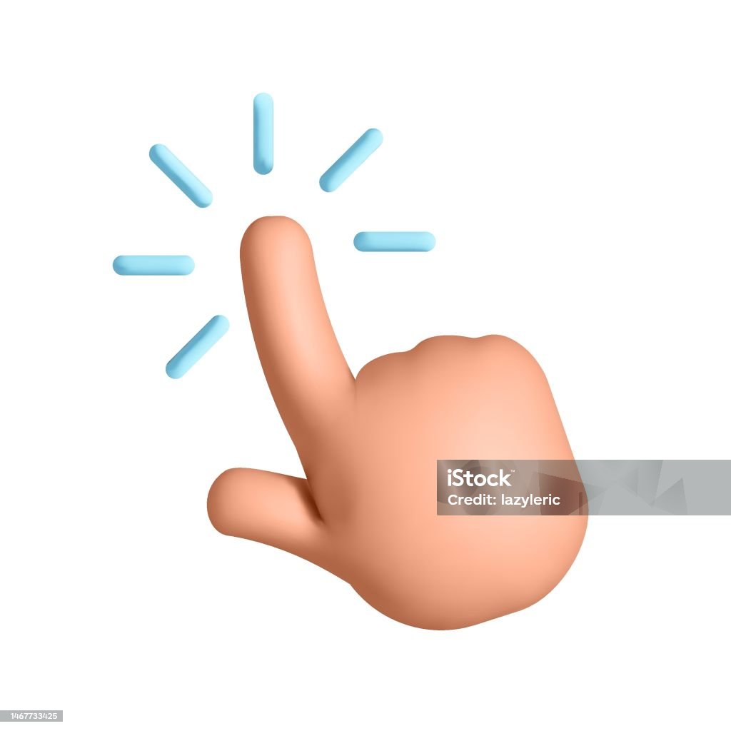 3d vector computer hand cursor or pointer gesture web mockup element design 3d vector touch screen, hand pointing gesture, click symbol design isolated on white background. Three Dimensional stock vector 3d vector computer hand cursor or pointer gesture web mockup element design 3d vector touch screen, hand pointing gesture, click symbol design isolated on white background. Three Dimensional stock vector