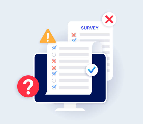Survey form document vector art illustration