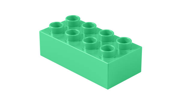 istock Light Seafoam Green Plastic Toy Block Isolated on a White Background. 1467733744