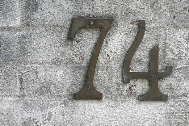 number seventy four for home address stock photo