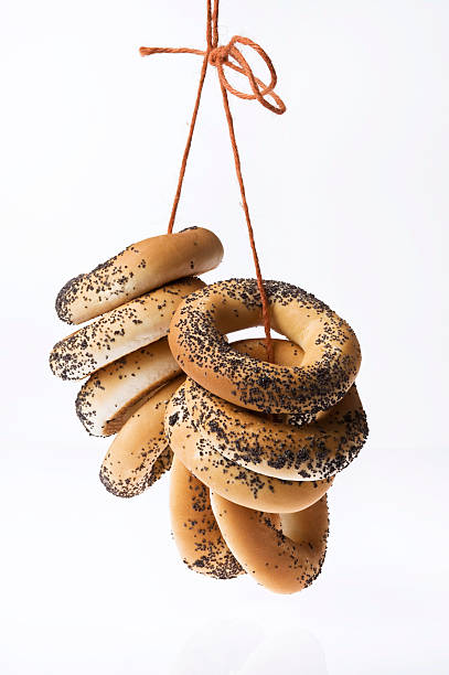 bunch of russian traditional bagels stock photo