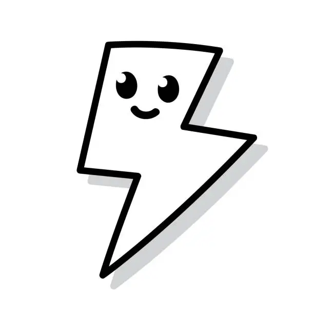 Vector illustration of Lightning Emoji Doodle 5