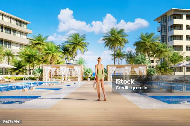 Tourist Resort In The Summer Stock Photo - Download Image Now - Tourist Resort, Hotel, Swimming Pool