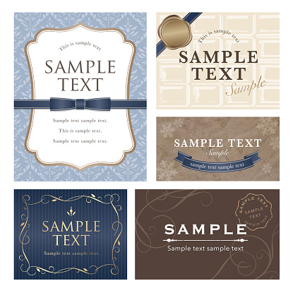 Blue and brown color greeting cards templates