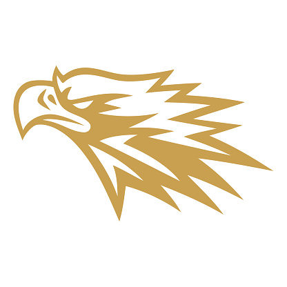 Gold Eagle Golden Falcon Logo Design Vector Template