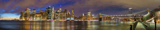 Manhattan skyline with Brooklyn bridge New York City