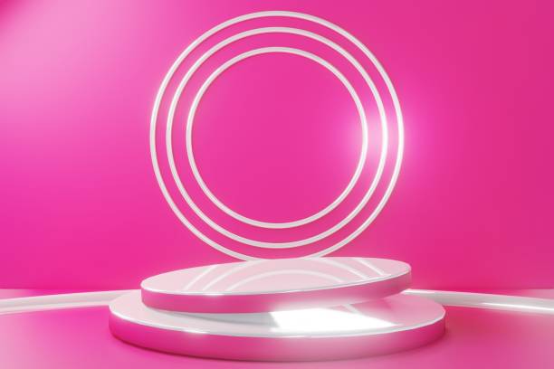 istock Mock up winner podium on color background, 3d render, 3d illustration 1467748183