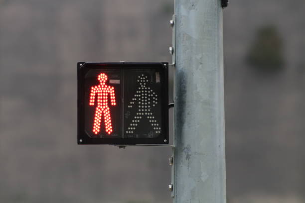 istock Pedestrian crossing traffic lights in use. 1467750169