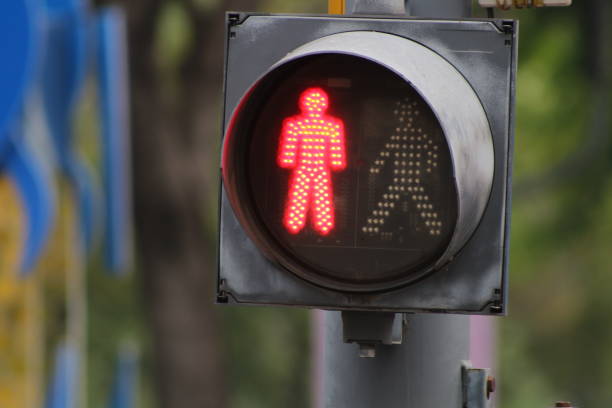 istock Pedestrian crossing traffic lights in use. 1467750176