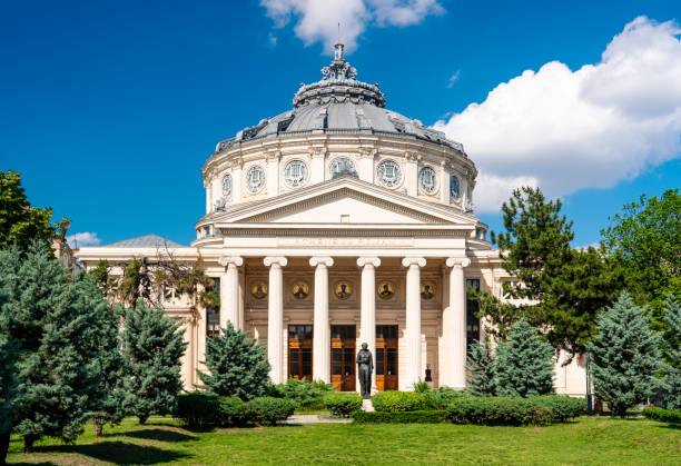 Romanian Athenaeum in Bucharest, Romania stock photo