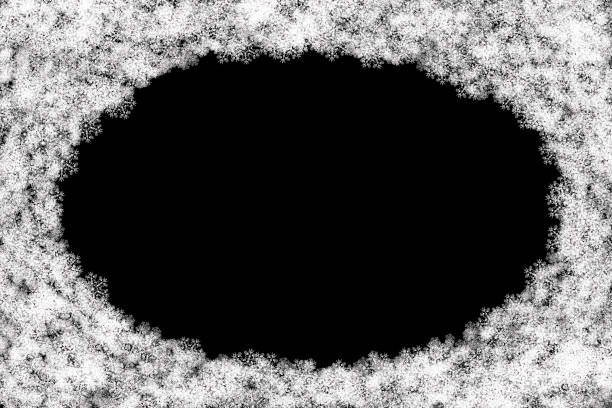 istock Snow frame for Christmas cards on black background isolated 1467760587