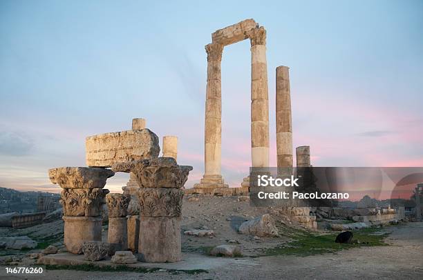 Tramonto Nella Cittadella - Fotografie stock e altre immagini di Amman - Amman, Fortezza, Antico - Condizione