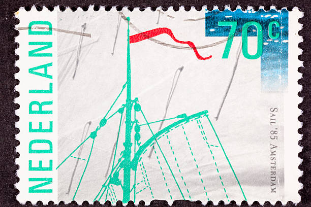 istock Canceled Postage Stamp Netherlands Nederland Sail '85 Amsterdam Canvas Mast 146776281