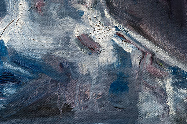 istock Macro of Purple, Blue and White Oil Painting 146776318
