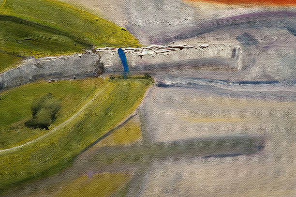 istock Macro of Green, Yellow and White Oil Painting 146776333