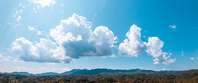 bright sky in day light summer mountains