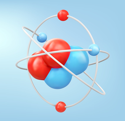 Relistic Atom Structure Atom Close Up Realistic 3d Vector With The Effect Low Depth Of Field ...