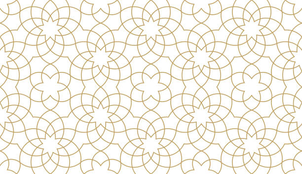 nahtloses geometrisches muster im authentischen arabischen stil - arabeske stock-grafiken, -clipart, -cartoons und -symbole