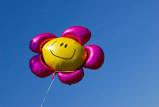 istock A flower air balloon with a yellow smile 146777165