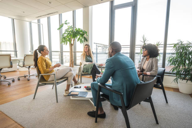 istock Corporate Meeting Between Mixed Race Business People 1467773698