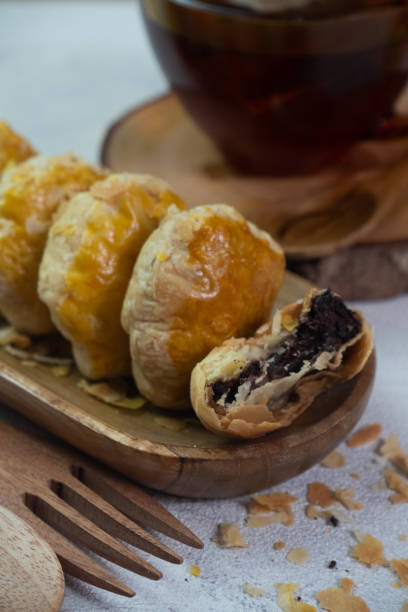 istock selective focus on crispy dry bakpia snacks usually served with hot tea suitable for eating when breaking the fast in the month of Ramadan. soft focus 1467773858