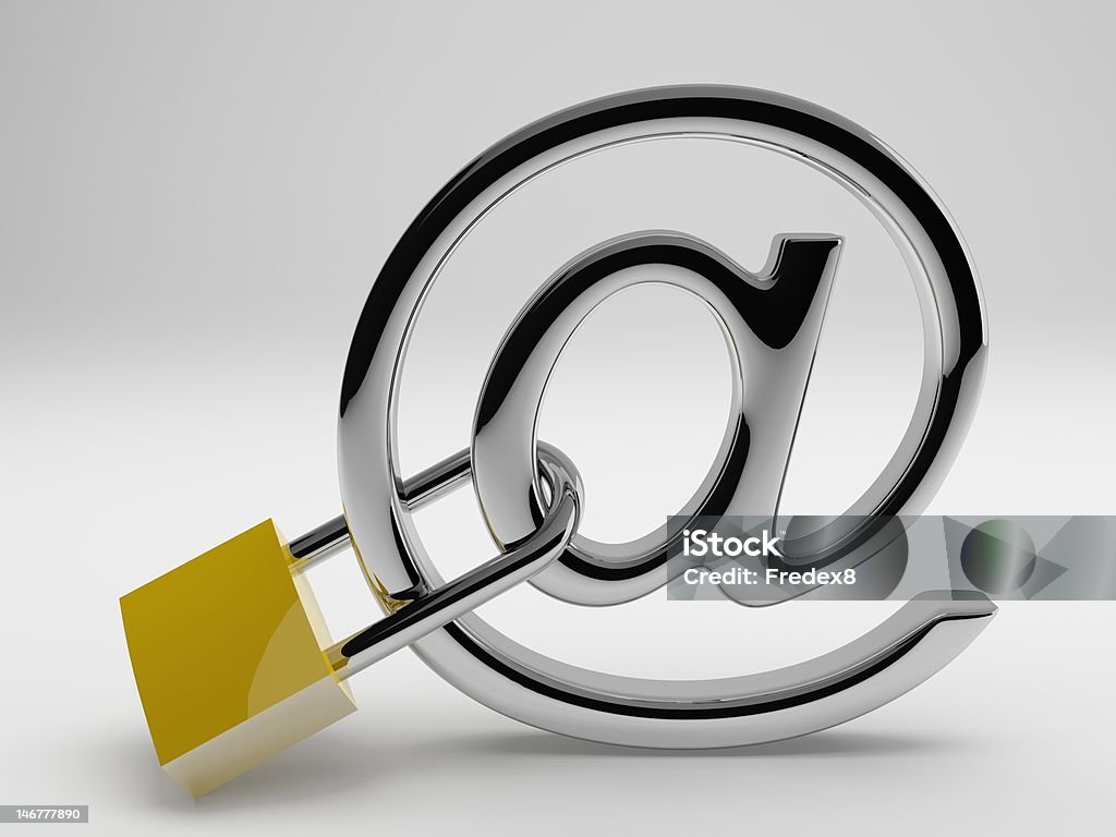 Seguro conceito de e-mail - Foto de stock de Arroba royalty-free