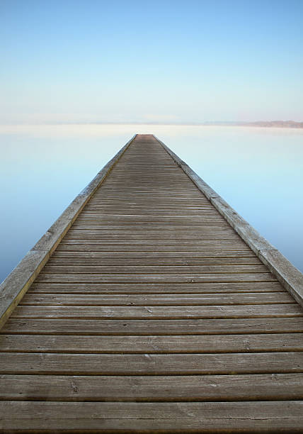 istock Zen jetty on misty lake 146778097