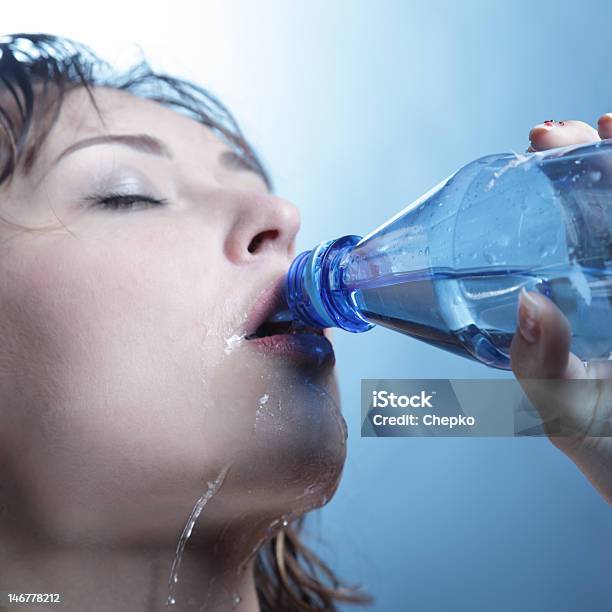 Beauty Girl Drink Water Stock Photo - Download Image Now - Drinking, Water, Adult