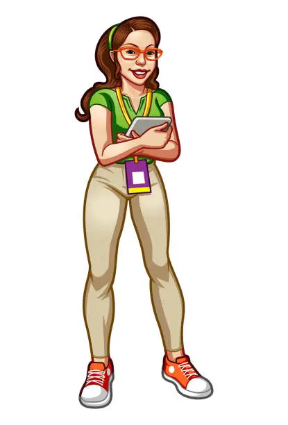 Vector illustration of Nerdy Girl