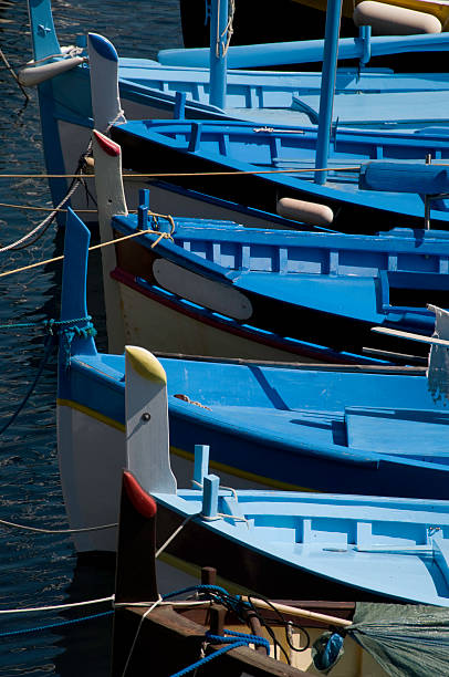 Mediterranean fishing boats stock photo
