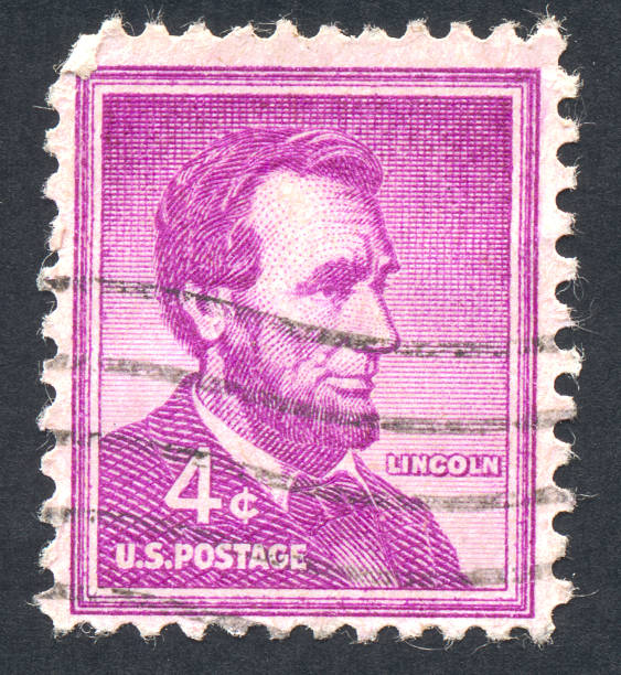Old Stamp - 4c Lincoln stock photo