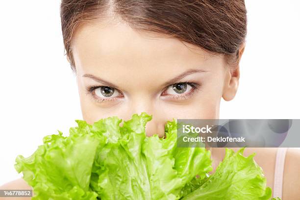 Healthy Fan Stock Photo - Download Image Now - Lettuce, Only Women, Women