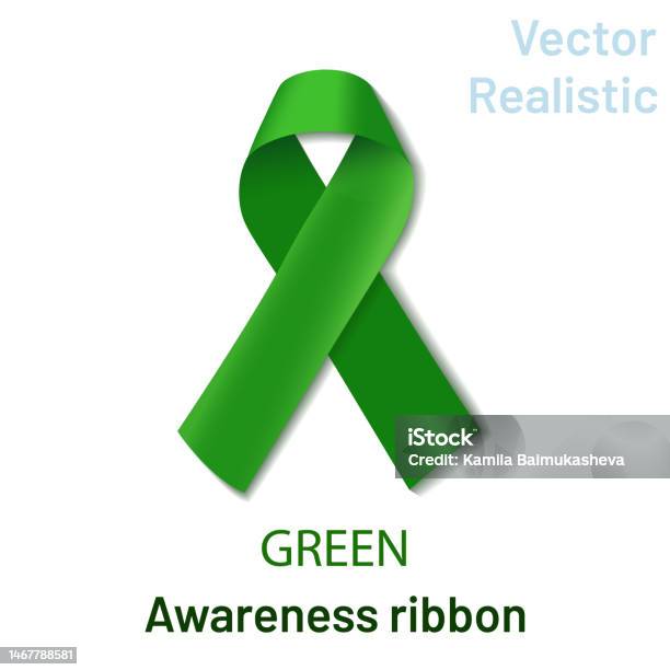 Green Loop Ribbon Realistic Green Ribbon Folded In A Loop On A White Background Stock ...