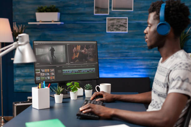 istock African american videographer editor retouching film montage editing visual effects 1467789389