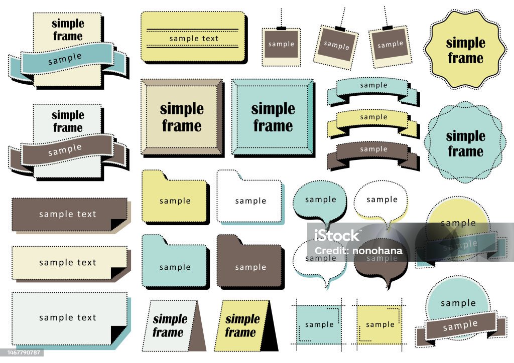 Simple Style Frame Simple Frame Set Stock Illustration - Download Image Now - Abstract ...