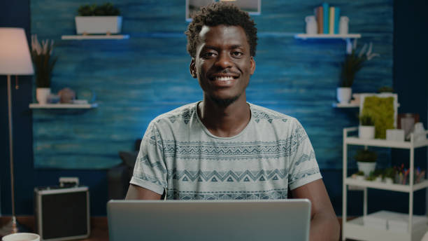 istock Business man doing remote corporate work on laptop 1467792504