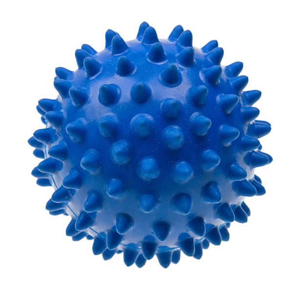 istock Close-up blue massage ball isolated on white 146779256