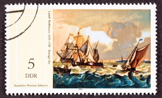 Postage stamp Greece 2013 A stamp printed in Greece shows Map Cluverius P. 1676 A.D., Archives of the Maritime Museum of Crete, devoted 100th Anniversary of the union of Crete with Greece, circa 2013